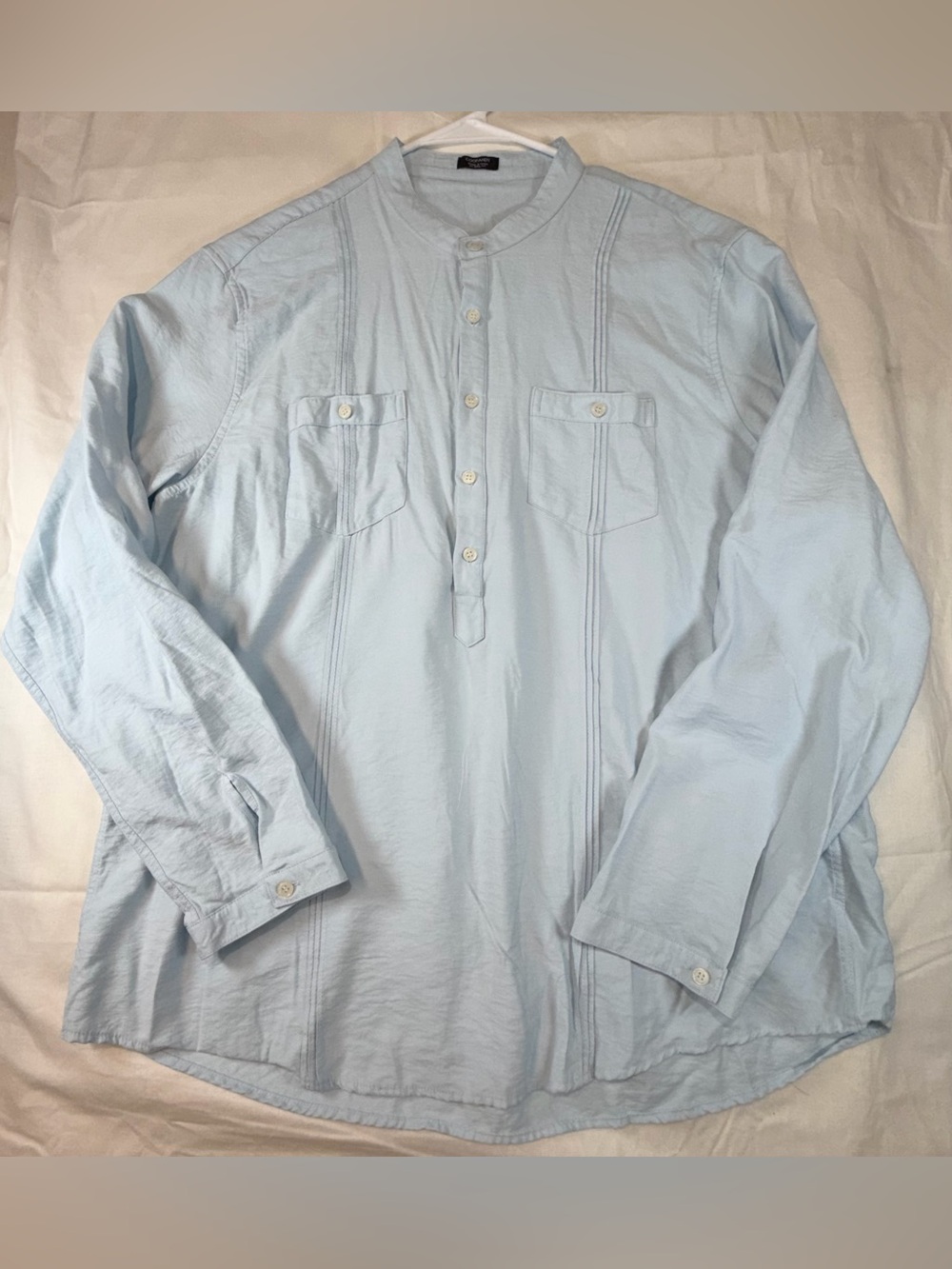 Coofandy Light Blue Men's Band Collar Shirt